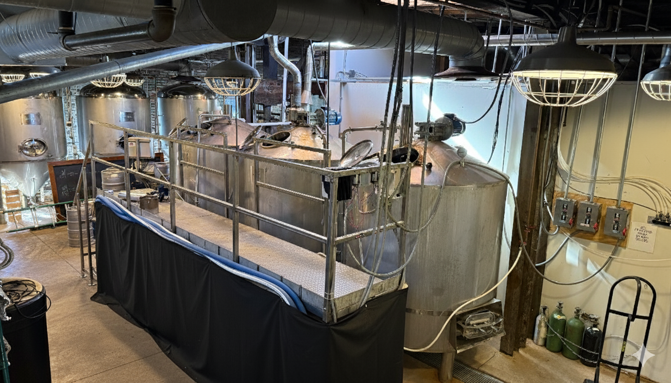  20 BBL 5-Vessel Brewhouse – Complete System w/ Dual CLTs, RO Machine, HX, Pumps & Piping