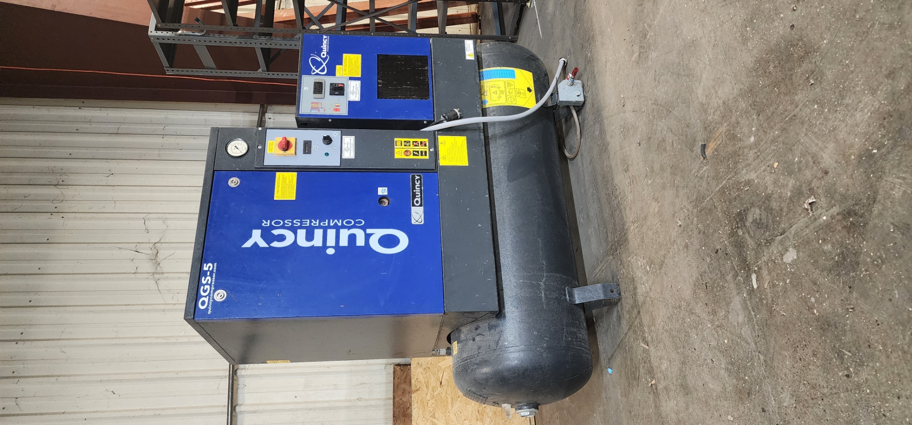 Quincy QGS-5 Rotary Screw Air Compressor, Excellent Condition - 18.1cfm w/integrated air dryer!