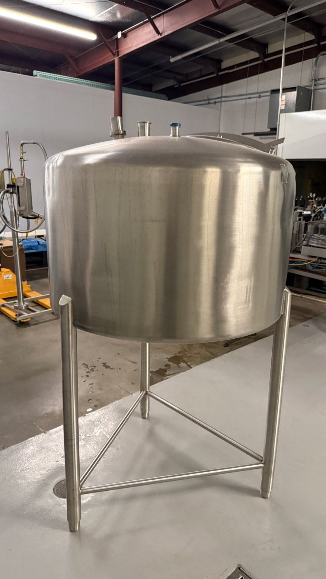 200 Gallon Stainless Steel Brite Tank: Approx. 50" Dia. x 80" H
