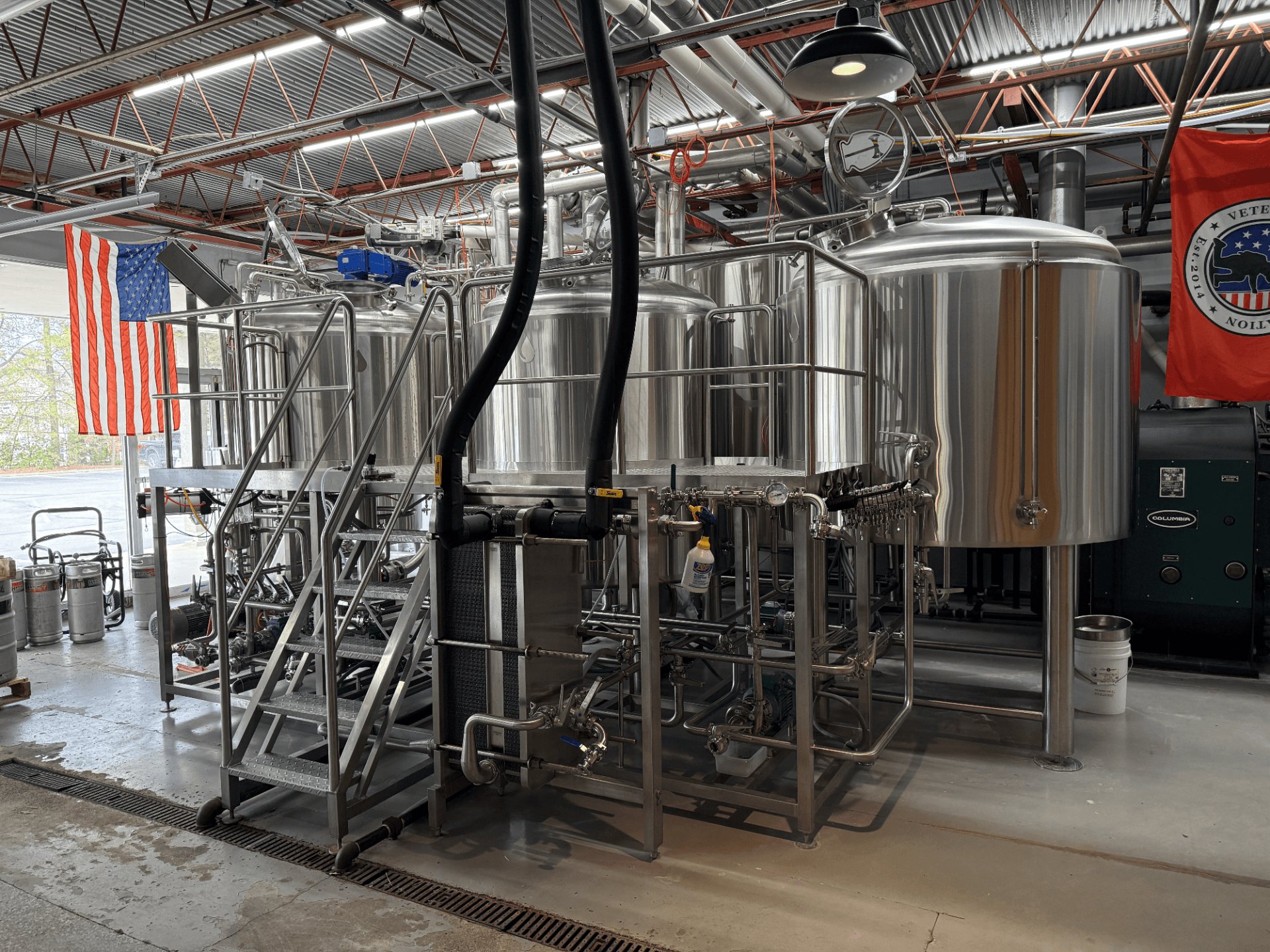 Deutsche 10bbl 3-vessel Steam Jacketed Brewhouse with BK, MT, WP, Heat Exchanger, MASH PUMP!! and more - more!  